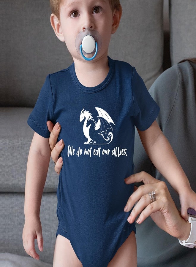The Pxv One-Piece We Do Not Eat Our Allies Fourth Wing Basgiath 6 Months Navy Blue Romper - Image 2