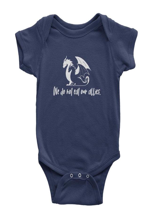 The Pxv One-Piece We Do Not Eat Our Allies Fourth Wing Basgiath 6 Months Navy Blue Romper - Image 1