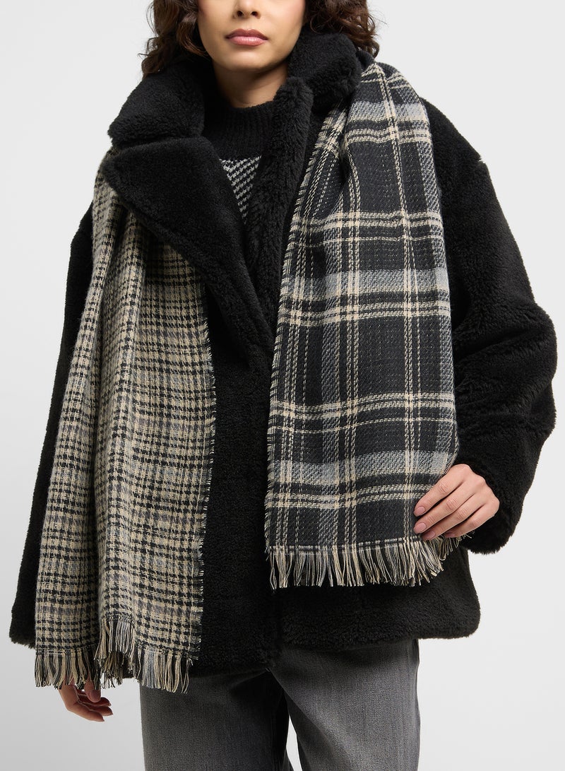 ELLA Check Pattern Light Winter Scarf  - Image 4