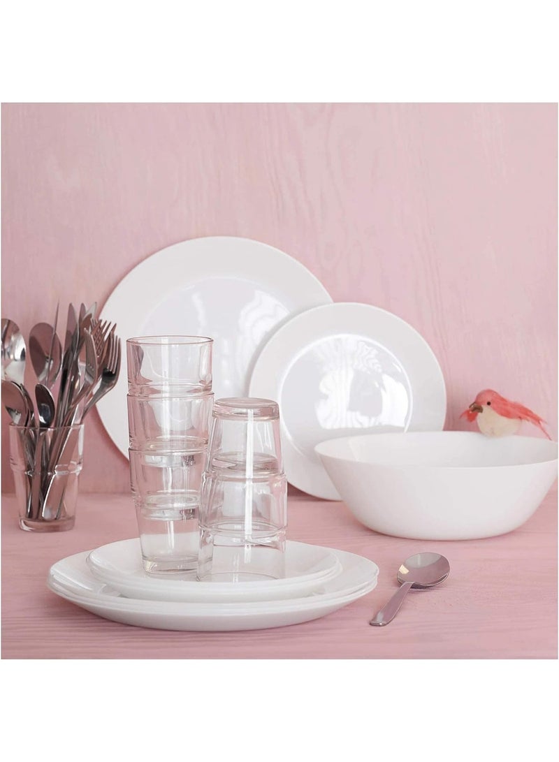 Ikea Professional Title: IKEA OFTAST Durable Tempered Glass Dinner Plates, White, 25 cm Set of 6 - Image 3