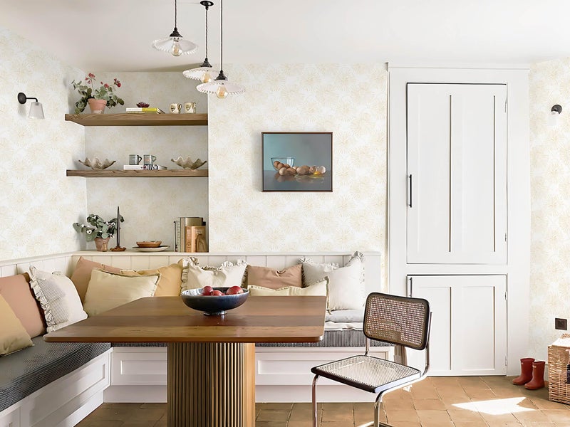 Fiula Boho Wallpaper Beige Wall Paper Peel and Stick Modern Beige and White Geometric Fireworks Contact Paper Renter Friendly Self-Adhesive Removable Bathroom Bedroom Laundry Room 17.3" Ã— 78.7" - Image 5
