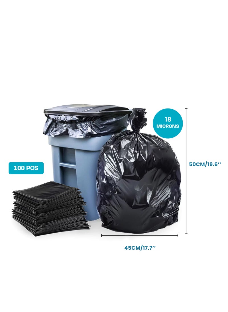 Hi Care (Pack of 100 Bags) Garbage Bag Black 45X50cm 18 Micron Heavy Duty Oxo Biodegradable Plastic Bag Small Trash Bags Dustbin Bags Waste Bag Office Bag Strong & Durable Bin Bag Garbage Bag Small  - Image 2