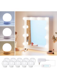 Arabest Vanity Lights For Mirror,Hollywood Style Makeup Lights With 10 Dimmable Bulbs,LED Vanity Mirror Lights Kit, 3 Color Lighting Modes,For Home/Bedroom/Bathroom/Dressing Room,USB Port  - Image 1