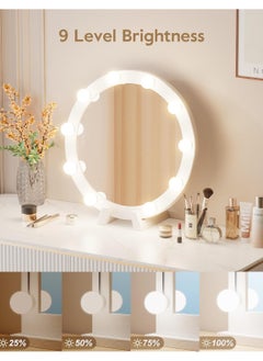 Arabest Vanity Lights For Mirror,Hollywood Style Makeup Lights With 10 Dimmable Bulbs,LED Vanity Mirror Lights Kit, 3 Color Lighting Modes,For Home/Bedroom/Bathroom/Dressing Room,USB Port  - Image 2