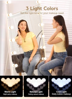 Arabest Vanity Lights For Mirror,Hollywood Style Makeup Lights With 10 Dimmable Bulbs,LED Vanity Mirror Lights Kit, 3 Color Lighting Modes,For Home/Bedroom/Bathroom/Dressing Room,USB Port  - Image 3