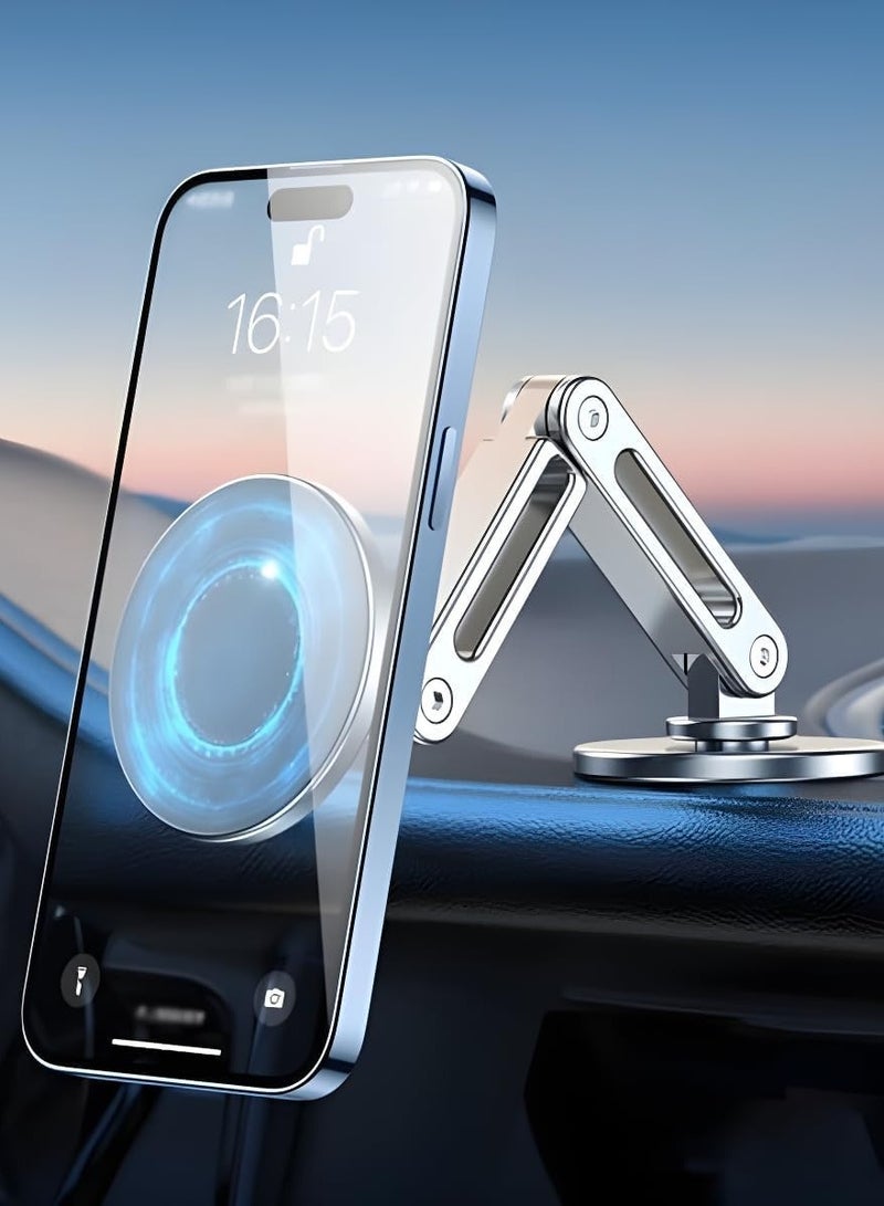 JAJEEK "NEW Universal 360° PRO Magnetic Suction Car Phone Holder with Adjustable Arm – Silvery" - Image 4