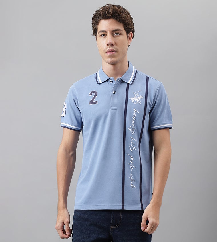 BEVERLY HILLS POLO CLUB Typographic Print Polo T-Shirt