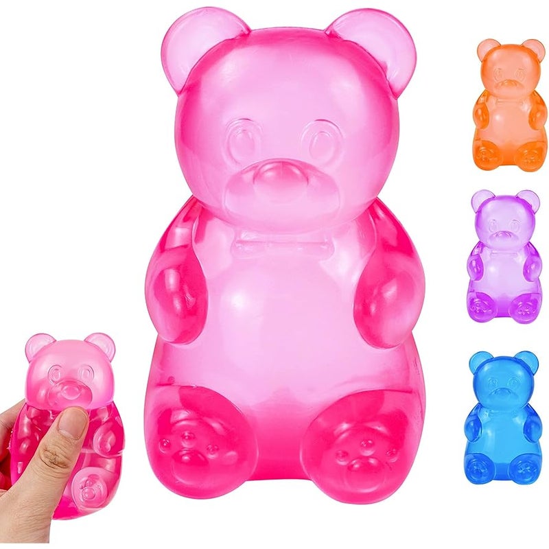 QITAI Squishy Toys Bear Stress Balls Squishy Fidget Toys for Anxiety Relief for Adults & Kids for Birthday Gifts Party Gifts-Rosy - Image 1