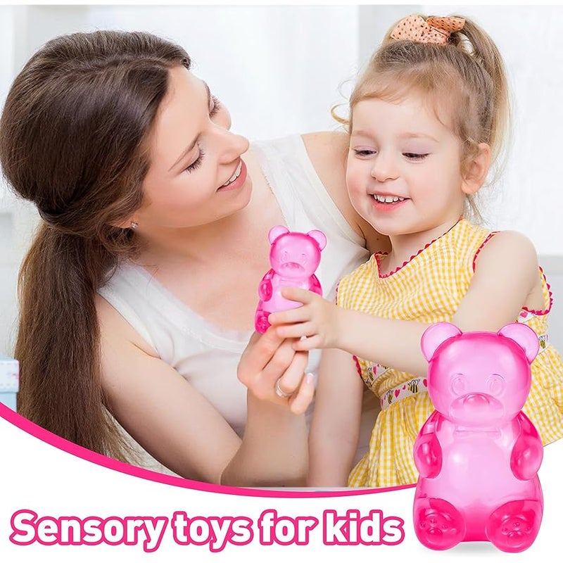 QITAI Squishy Toys Bear Stress Balls Squishy Fidget Toys for Anxiety Relief for Adults & Kids for Birthday Gifts Party Gifts-Rosy - Image 4