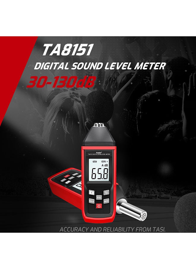 TASI TA8151 Digital Sound Level Meter SLM Household Noise Tester Professional High-Precision Noise Tester Handheld Sound Detector Decibel Monitor 30-130dB Acoustic Measurement Instrument  - Image 4