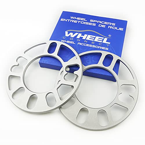 WHEEL CONNECT Universal Wheel Spacer,5mm Thickness(3/16inch),Fit Bolt Pattern 4x98, 4x100, 4x108, 4x114.3, 5x100, 5x105,5x108, 5x110, 5x112, 5x114.3,5x120,5x127, Cast Aluminum, Pack of 2. - Image 1