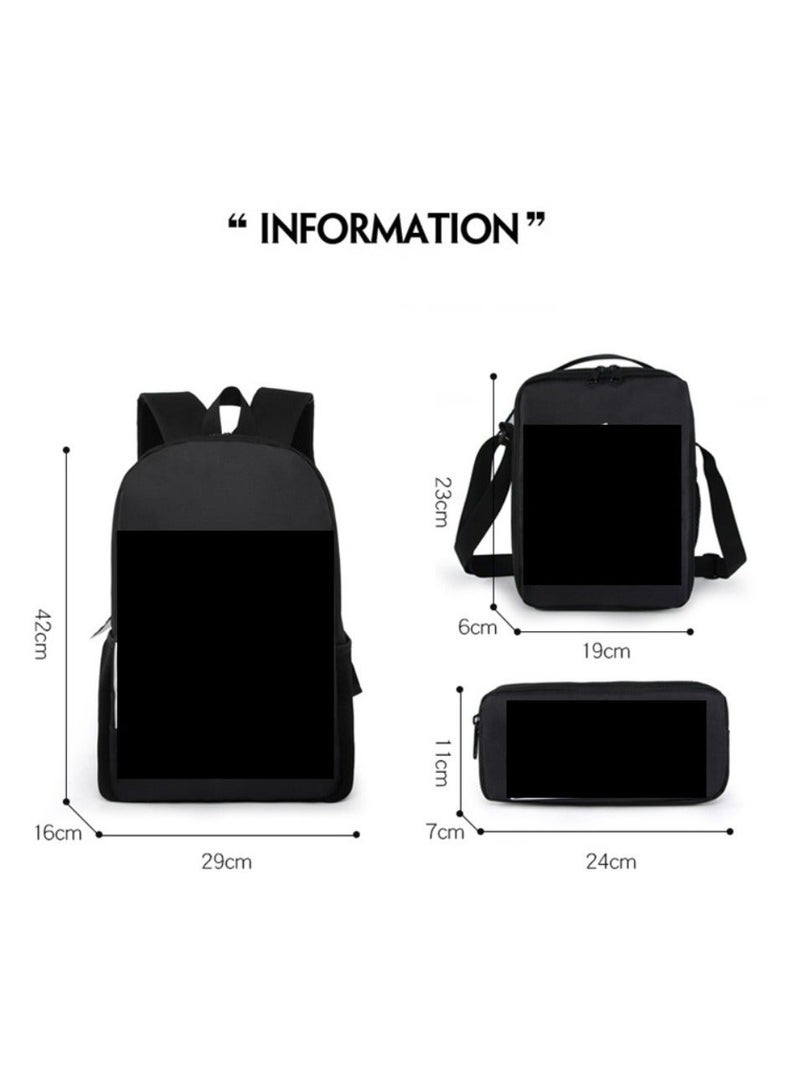 Godzilla Children's leisure load reducing large capacity printed backpack for elementary school students, 3-piece set - Image 2
