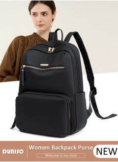 DUNISO Women Backpack Purse, Waterproof Backpack for Girl Woman Black Travel Bookbag Lady Shoulder Bag, Lightweight Ladies Fashion Daily Backpack Anti-theft Casual Daypack  - Image 1