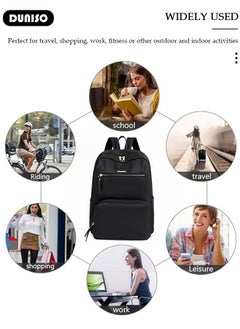 DUNISO Women Backpack Purse, Waterproof Backpack for Girl Woman Black Travel Bookbag Lady Shoulder Bag, Lightweight Ladies Fashion Daily Backpack Anti-theft Casual Daypack  - Image 3