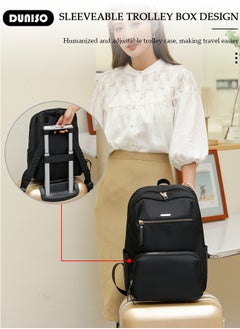DUNISO Women Backpack Purse, Waterproof Backpack for Girl Woman Black Travel Bookbag Lady Shoulder Bag, Lightweight Ladies Fashion Daily Backpack Anti-theft Casual Daypack  - Image 2