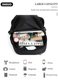 DUNISO Women Backpack Purse, Waterproof Backpack for Girl Woman Black Travel Bookbag Lady Shoulder Bag, Lightweight Ladies Fashion Daily Backpack Anti-theft Casual Daypack  - Image 5