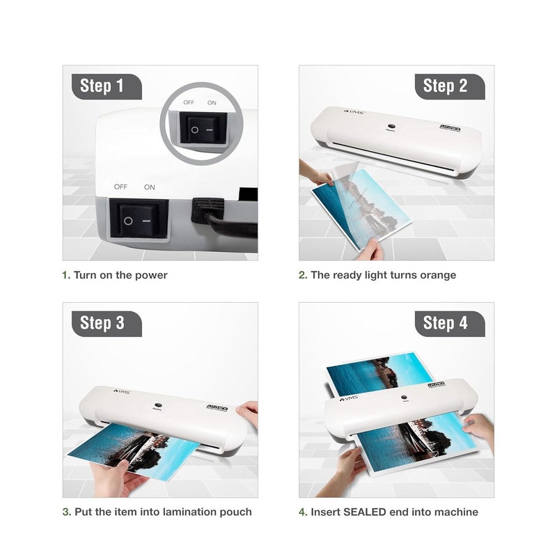 VMS آلة الترقق المصغرة المحترفة LM A4، بيضاء - Image 4