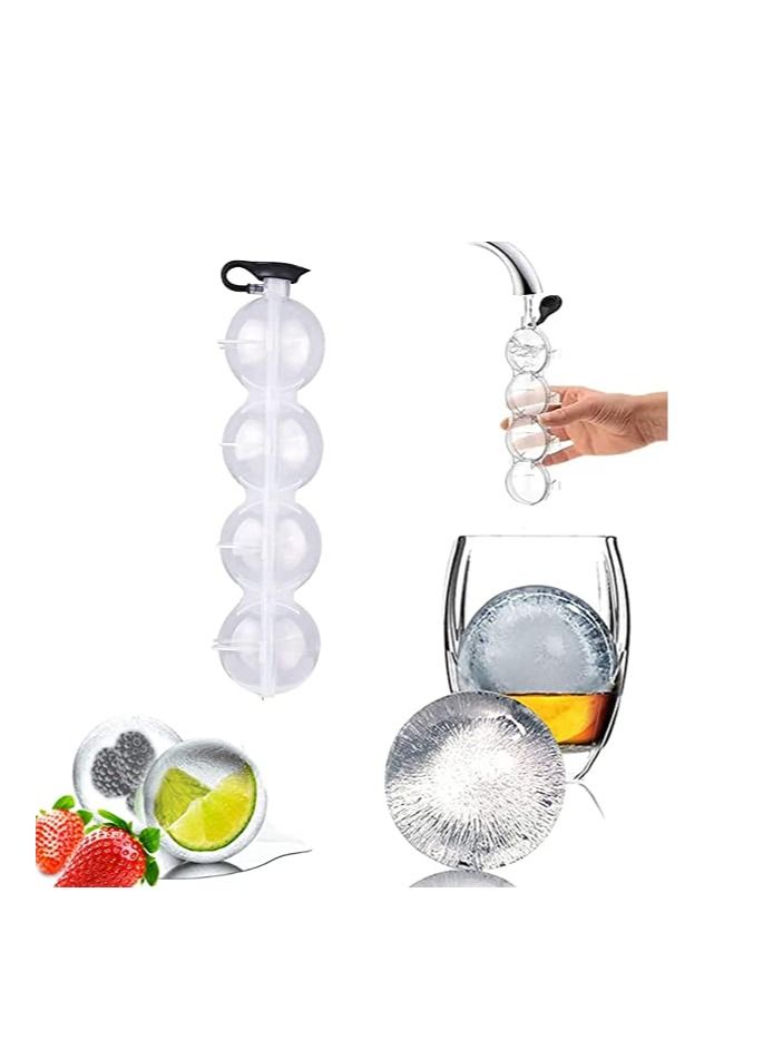 سبيس شوب قالب ذاتي الصنع مكون من 4 فتحات على شكل كرة ثلجية مستديرة صانع كرة ثلج للكوكتيلات - Image 1