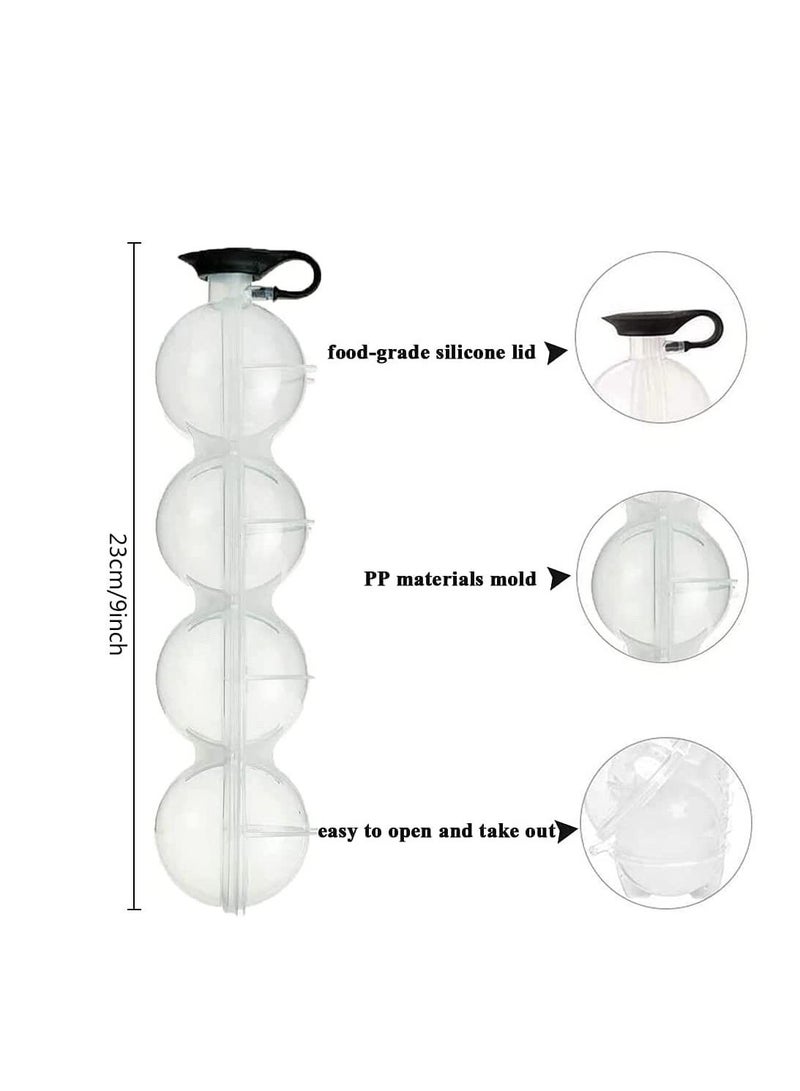 سبيس شوب قالب ذاتي الصنع مكون من 4 فتحات على شكل كرة ثلجية مستديرة صانع كرة ثلج للكوكتيلات - Image 5