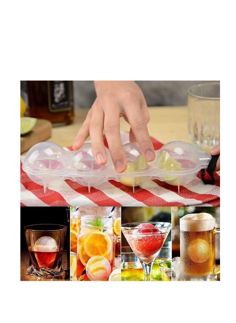 سبيس شوب قالب ذاتي الصنع مكون من 4 فتحات على شكل كرة ثلجية مستديرة صانع كرة ثلج للكوكتيلات - Image 2