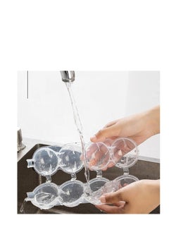 Spaceshoop Ice Cube Trays Ksopsdey 4-Hole Round Ice Ball Mold Bar Ice Cube Ball Maker Whiskey Ice Maker Ice Cube Mold Reusable Summer Ice Maker Home Kitchen Ice Hockey Mold  - Image 3