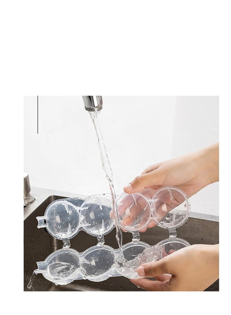 سبيس شوب قالب ذاتي الصنع مكون من 4 فتحات على شكل كرة ثلجية مستديرة صانع كرة ثلج للكوكتيلات - Image 3