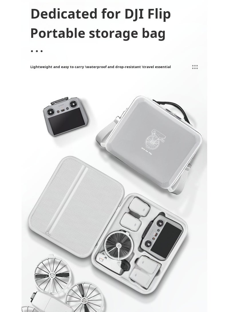 PU Hard Shell Storage Bag for DJI Flip Drone Combo – Waterproof & Drop-Resistant Case with Lycra Shockproof Lining, 1:1 Mold, Lightweight, Detachable Strap – Drone Carrying Case - Image 2