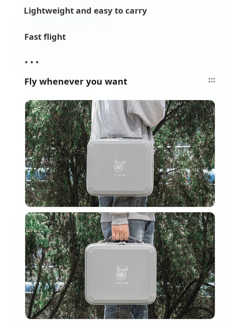 PU Hard Shell Storage Bag for DJI Flip Drone Combo – Waterproof & Drop-Resistant Case with Lycra Shockproof Lining, 1:1 Mold, Lightweight, Detachable Strap – Drone Carrying Case - Image 5