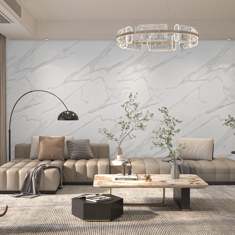 BAYYA 15.8"x118" Matte White Marble Contact Paper for Countertops Waterproof Heat-Resistant Kitchen Counter Peel and Stick Wallpaper Granite Vinyl Film Counter Top Wrap Thick Wall Paper for Bathroom - Image 5