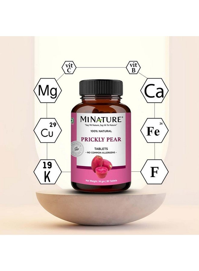 minature قرص الكمثرى الشوكية من mi Nature | عشب نوبال/تونا | التين الهندي | غير معدل وراثيًا، نباتي، خالي من الغلوتين | من الهند | 500 ملغ 90 قرص، إمداد لمدة 45 يومًا - Image 5