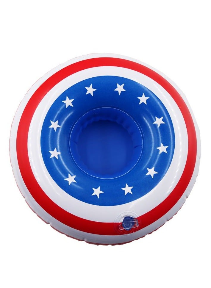 Loquat علم الولايات المتحدة شكل حامل أكواب قابل للنفخ لحمام السباحة - Image 4