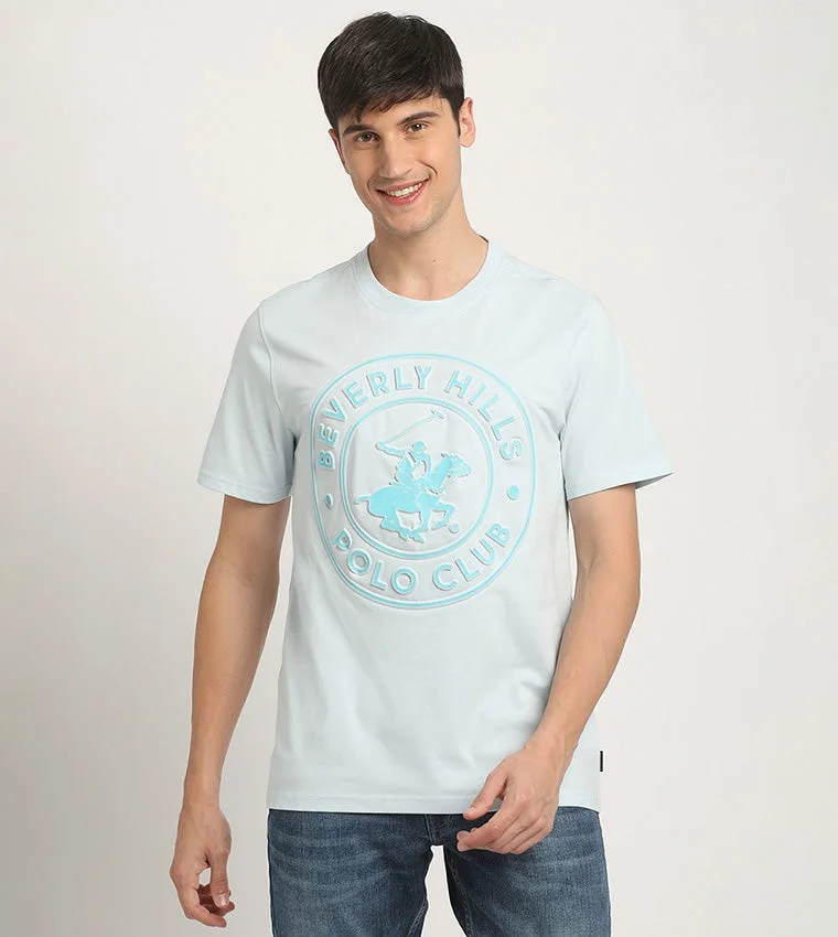 Beverly Hills Polo Club Beverly Hills Polo Club Blue Printed Regular Fit T-Shirt