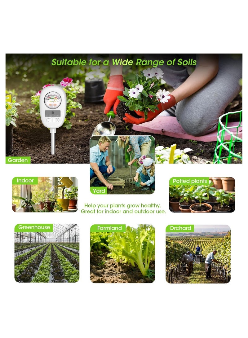 Generic Upgraded 4-in-1 Soil Tester: Moisture, pH, Light, and Nutrient Meter for Garden, Lawn, Farm, Indoor & Outdoor Use - Essential Tool for Healthy Plants and Soil Care.  - Image 5
