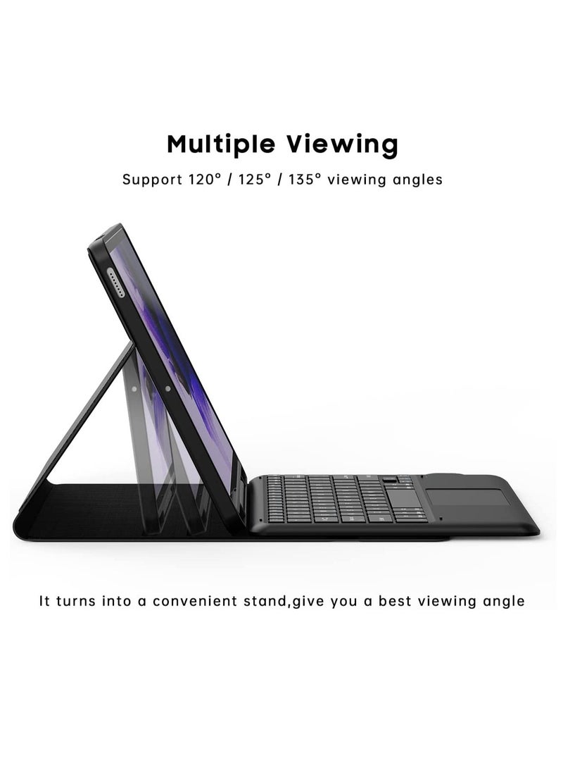 ELTRAZONE Smart Wireless Waterproof Detachable Magnetic Tablet Trackpad Keyboard Cover for S7 FE SM-T730/T736 with S Pen Holder (Black)… - Image 3