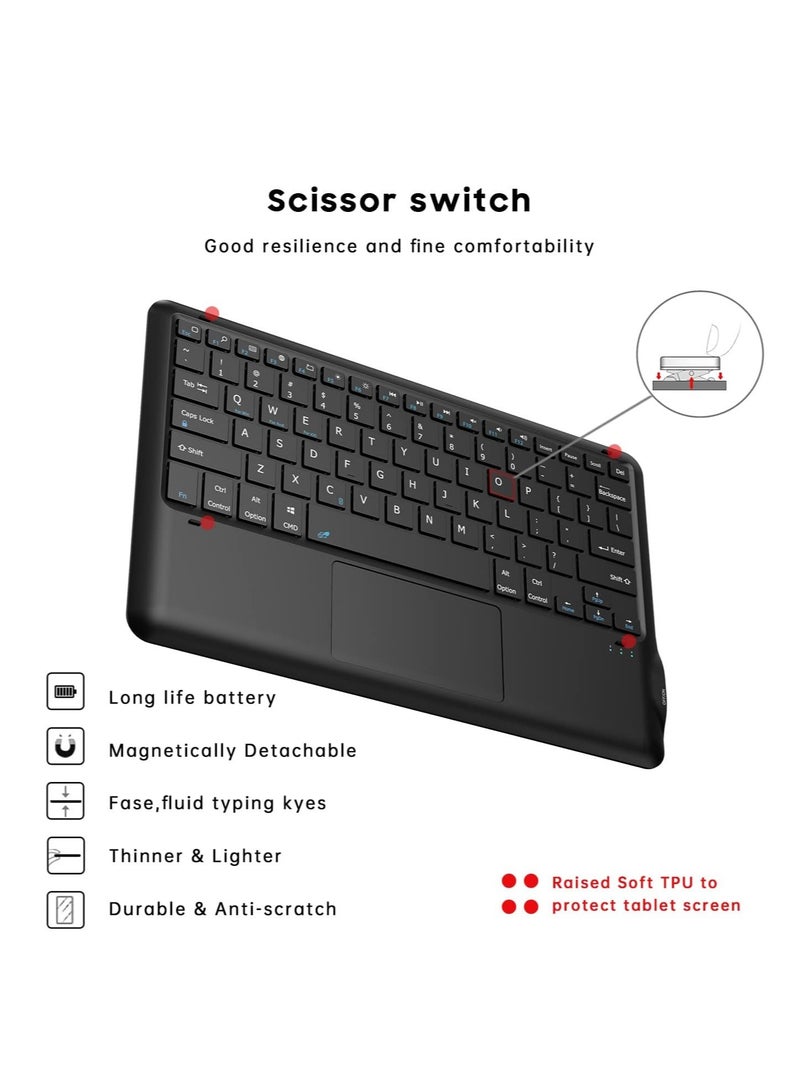 ELTRAZONE Smart Wireless Waterproof Detachable Magnetic Tablet Trackpad Keyboard Cover for S7 FE SM-T730/T736 with S Pen Holder (Black)… - Image 4