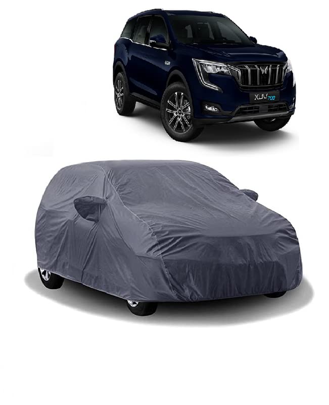 Carigiri Grey Car Body Cover for Mahinda XUV 700(Triple Stitched,Mirror Pockets,UV Resistant,Dustproof)(Models-2021,2022) - Image 1