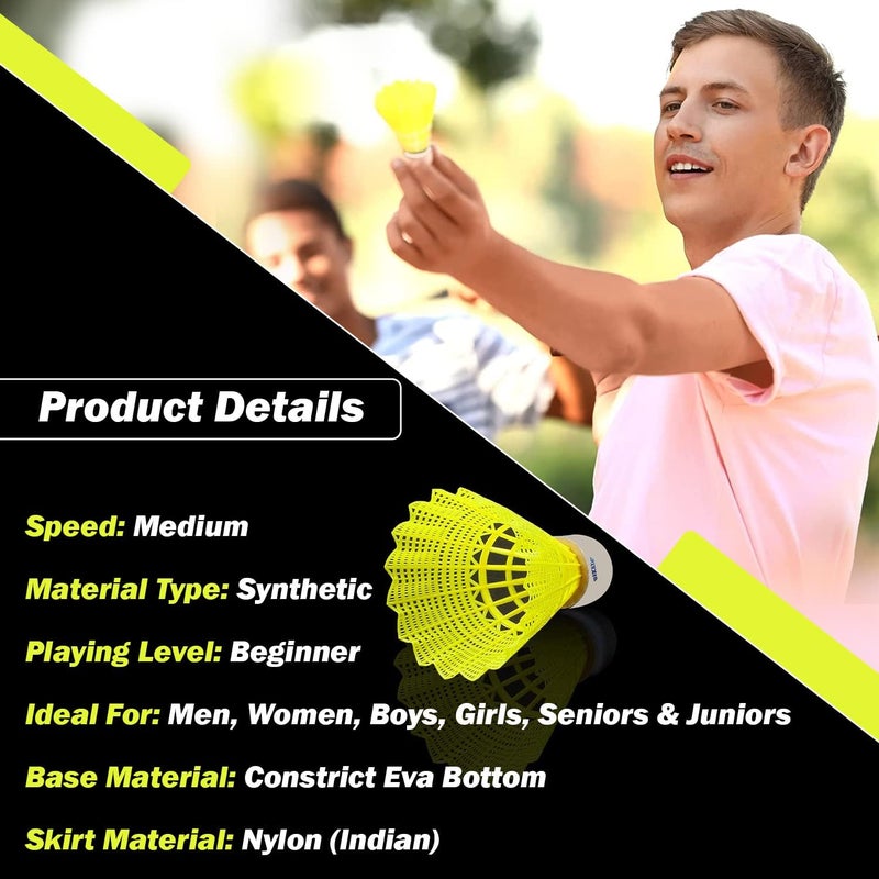 VICKY Bird Plus Badminton Shuttlecock Synthetic (Pack of 6, Multicolor) - Image 5