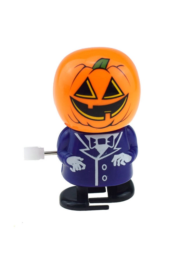 Loquat Jumping Teeth Coil Winding Toy Jumping Teeth Ghost Teeth Vampire  Gift Winding Toy-Color:Walking Pumpkin Face Man - Image 1