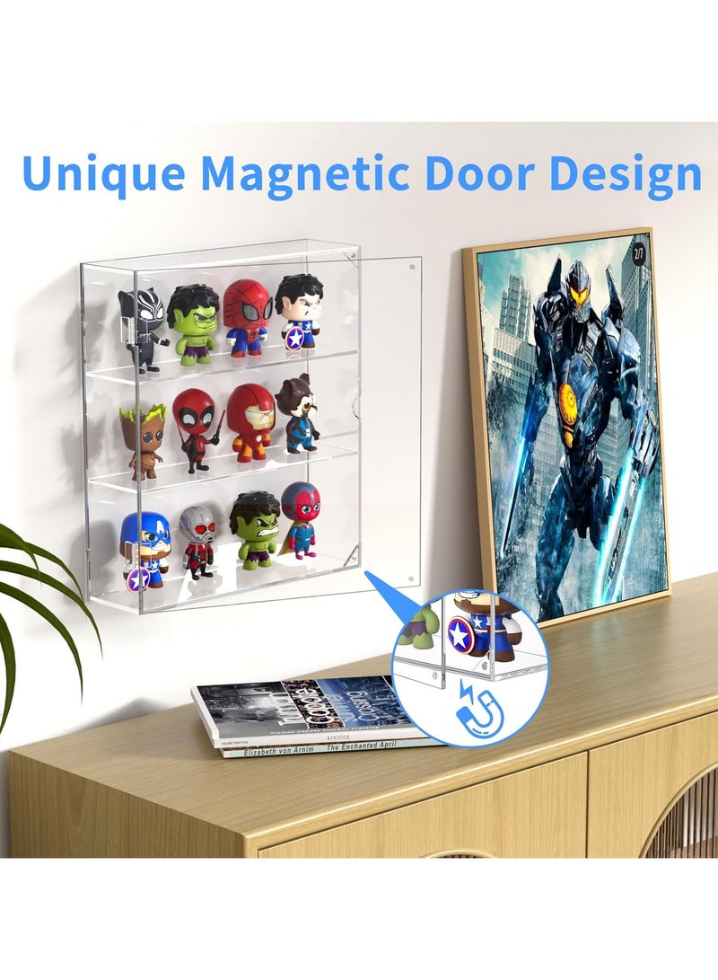 TPGP Acrylic Display Case for Mini Funko Pop Figures, Clear Wall Mounted or Desktop 3 Layer Storage Cabinet Organizer for Mini Funko Pop Figures, Collections, Dustproof Display Case for Toys, Rocks, Stones - Image 5