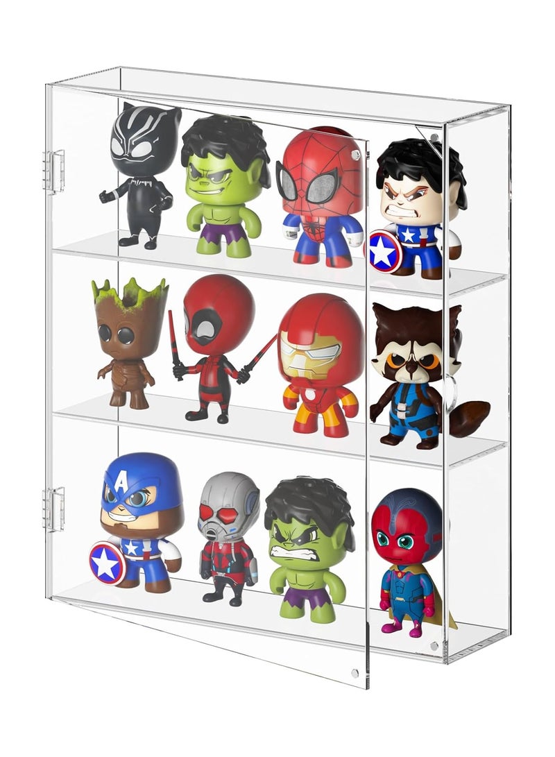 TPGP Acrylic Display Case for Mini Funko Pop Figures, Clear Wall Mounted or Desktop 3 Layer Storage Cabinet Organizer for Mini Funko Pop Figures, Collections, Dustproof Display Case for Toys, Rocks, Stones - Image 1