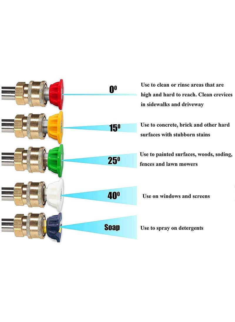 STARQ STARQ Attachment Full Set for W1 W2 W3 W4 W5 Angular Attachment 5 PCS Nozzle Extension Rod Brass AdapterWithout Foam Lance  - Image 2