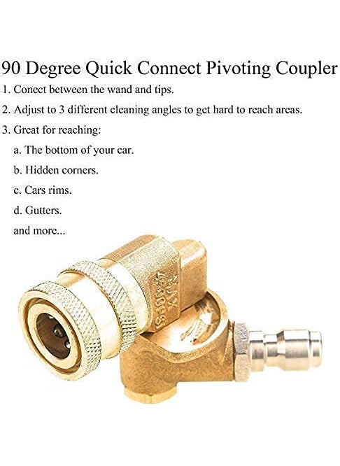 STARQ STARQ Attachment Full Set for W1 W2 W3 W4 W5 Angular Attachment 5 PCS Nozzle Extension Rod Brass AdapterWithout Foam Lance  - Image 5