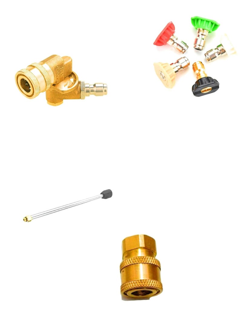 STARQ STARQ Attachment Full Set for W1 W2 W3 W4 W5 Angular Attachment 5 PCS Nozzle Extension Rod Brass AdapterWithout Foam Lance  - Image 1