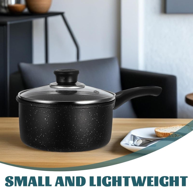 Small Maifanstone Nonstick Saucepan with Lid 16cm Japanese Kitchen Cooking Pot Milk Warmer Food Stew Pot for 1-3 People Food Cooking - Image 3