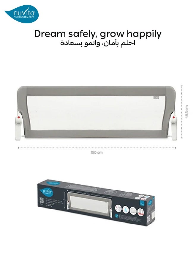 Nuvita Safety Bed Rail | Foldable | Special Locking Function | Net Fabric | Extra Safety | 150 x 48.5 cm | For Children 18 Months+ | Lightweight & Portable - Image 3