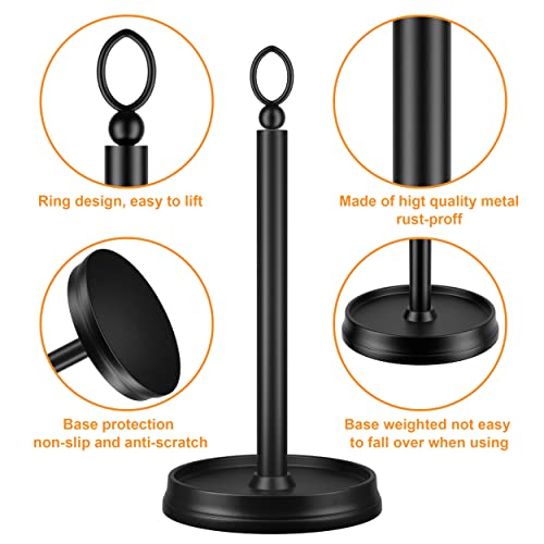 KASUNTO Paper Towel Holder (with Heavy Weighted Base) Steel Paper Holder countertop，Black Paper Towel Holder for Kitchen Countertops, Bars & Dining Tables,Fits Standard & Jumbo Rolls, Matte Black - Image 3