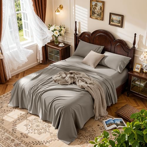 LBRO2M 1000 Thread Count 100 Egyptian Cotton Sheets Set Queen Size 4 Piece Sets Bed Sheet Deep Pocket Sheet Set 16 Soft Comfortable All Season Queen Tapue - Image 1