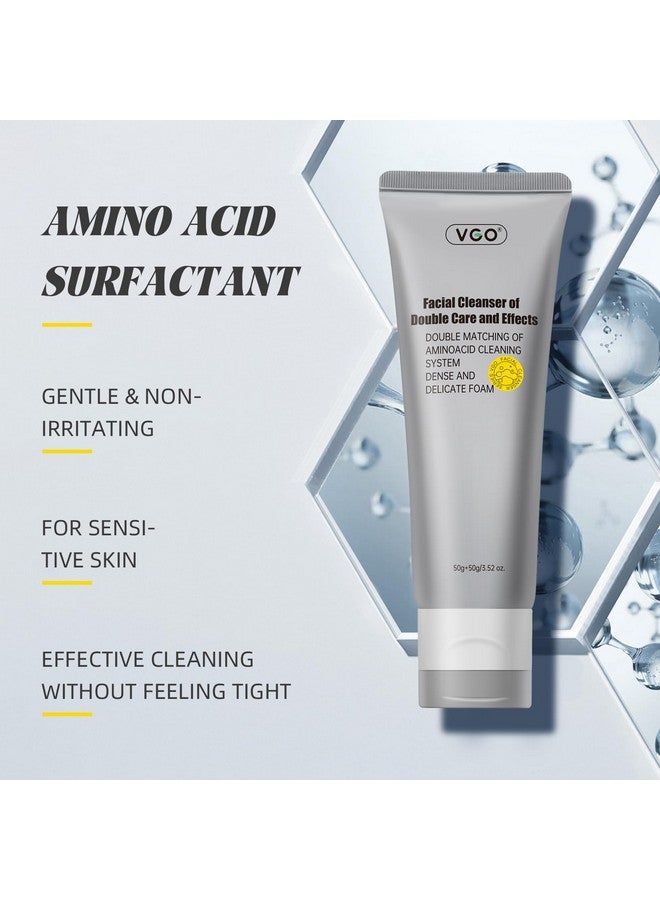 VGO VGO Facial Cleanser, Daily Face Wash of Double Care and Effects, Cleansing Mud Mask & Amino Acid Cleansing Double Tube in 1 Gentle Face Cleanser, 3.52 Oz  - Image 4