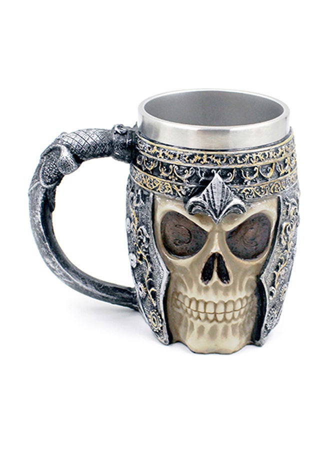 NIBEMINENT 3D Skull Design Coffee Mug Silver/Beige - Image 2
