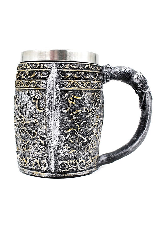 NIBEMINENT 3D Skull Design Coffee Mug Silver/Beige - Image 3